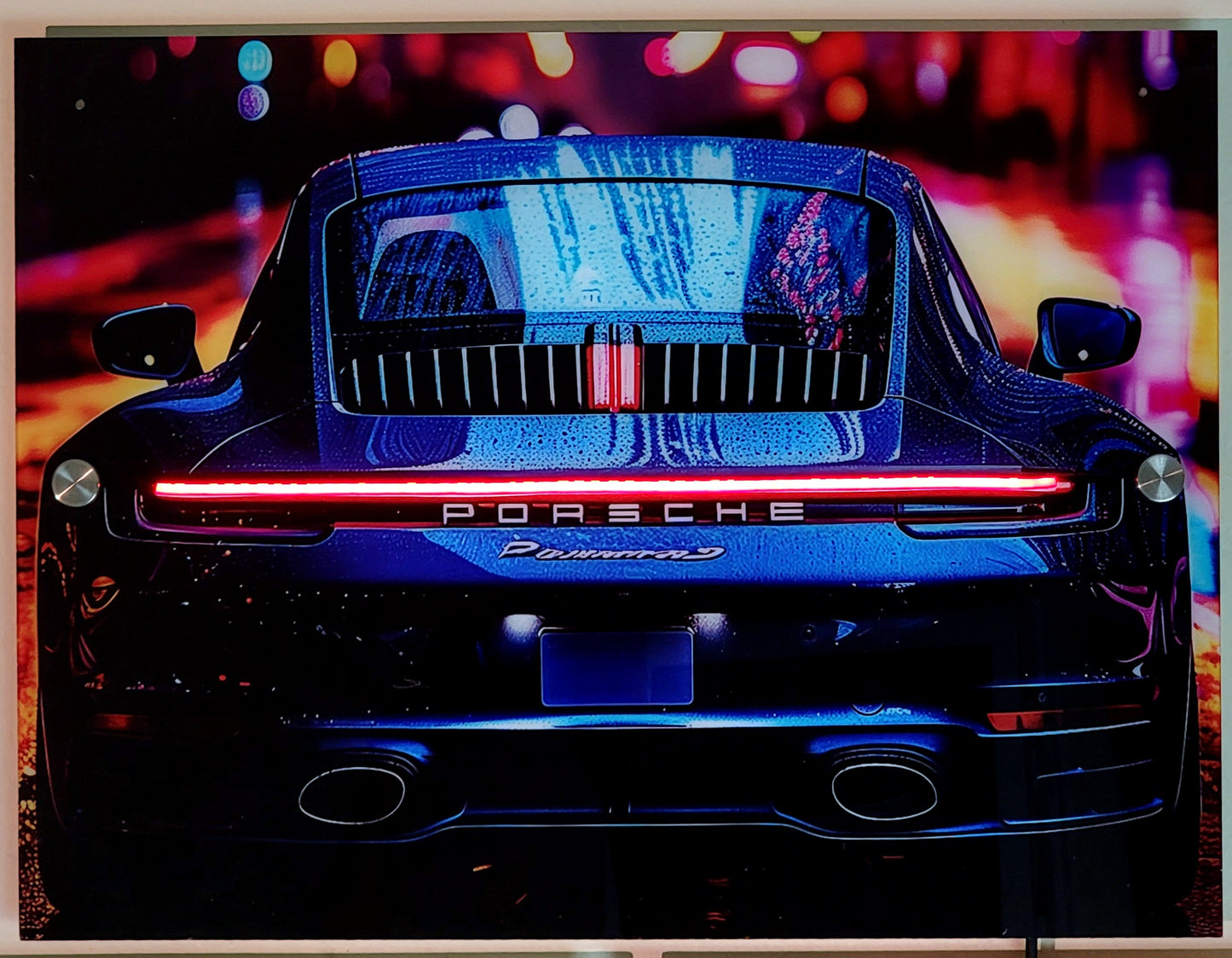 Porsche Neon Car Poster