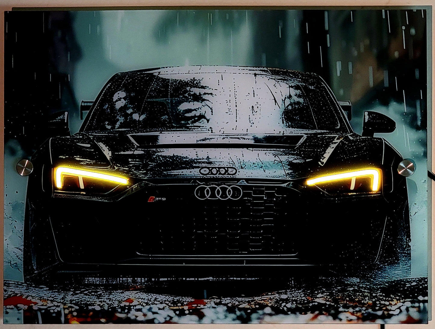 Audi Neon Car Poster