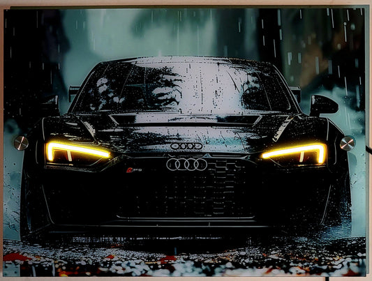 Audi Neon Car Poster