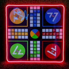 Red Neon Premium Acrylic Glass Shinny Ludo