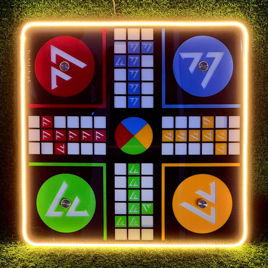 Warm Neon Premium Acrylic Glass Shinny Ludo