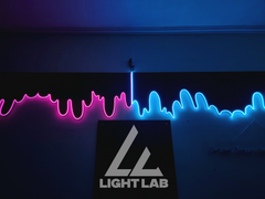 Neon Waves – Modern Abstract LED Wall Art on Black Acrylic | LIGHT LAB second image