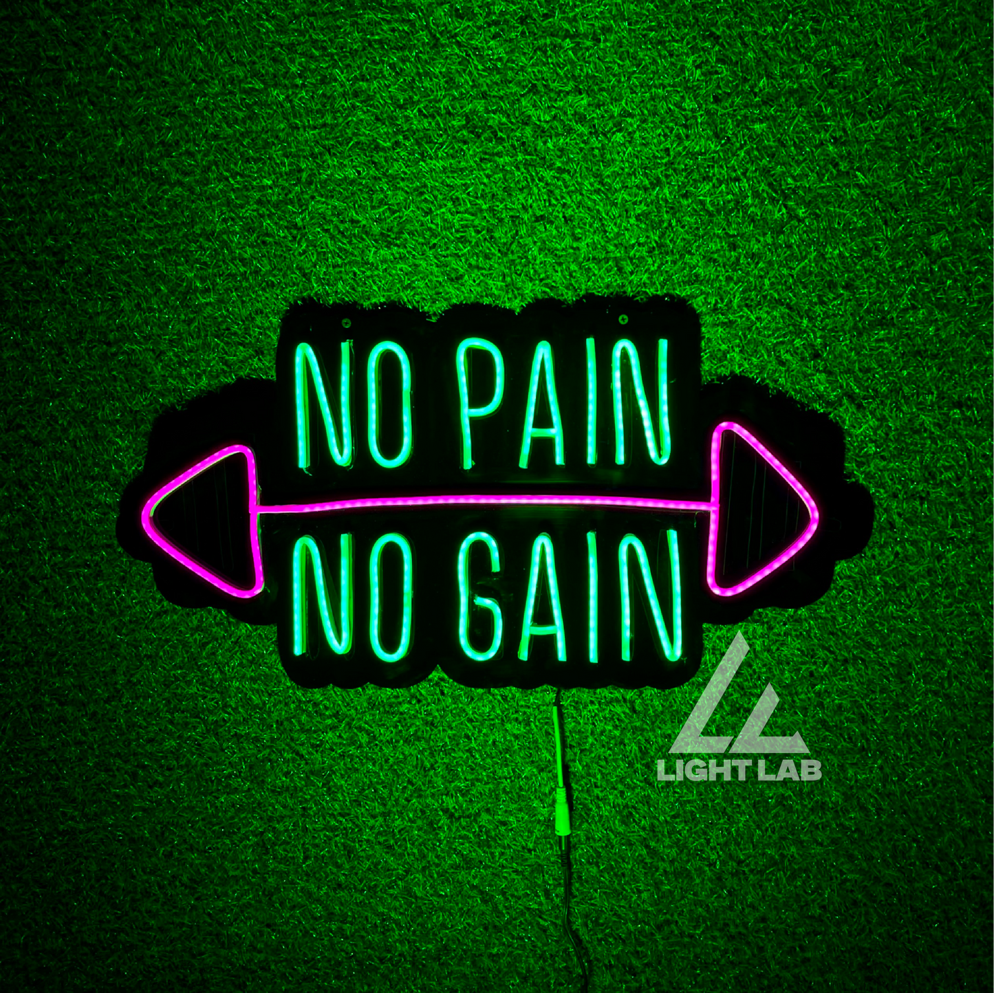 Neon “NO PAIN NO GAIN” Sign – LED Gym Wall Light for Fitness Motivation | LIGHT LAB
