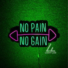 Neon “NO PAIN NO GAIN” Sign – LED Gym Wall Light for Fitness Motivation | LIGHT LAB