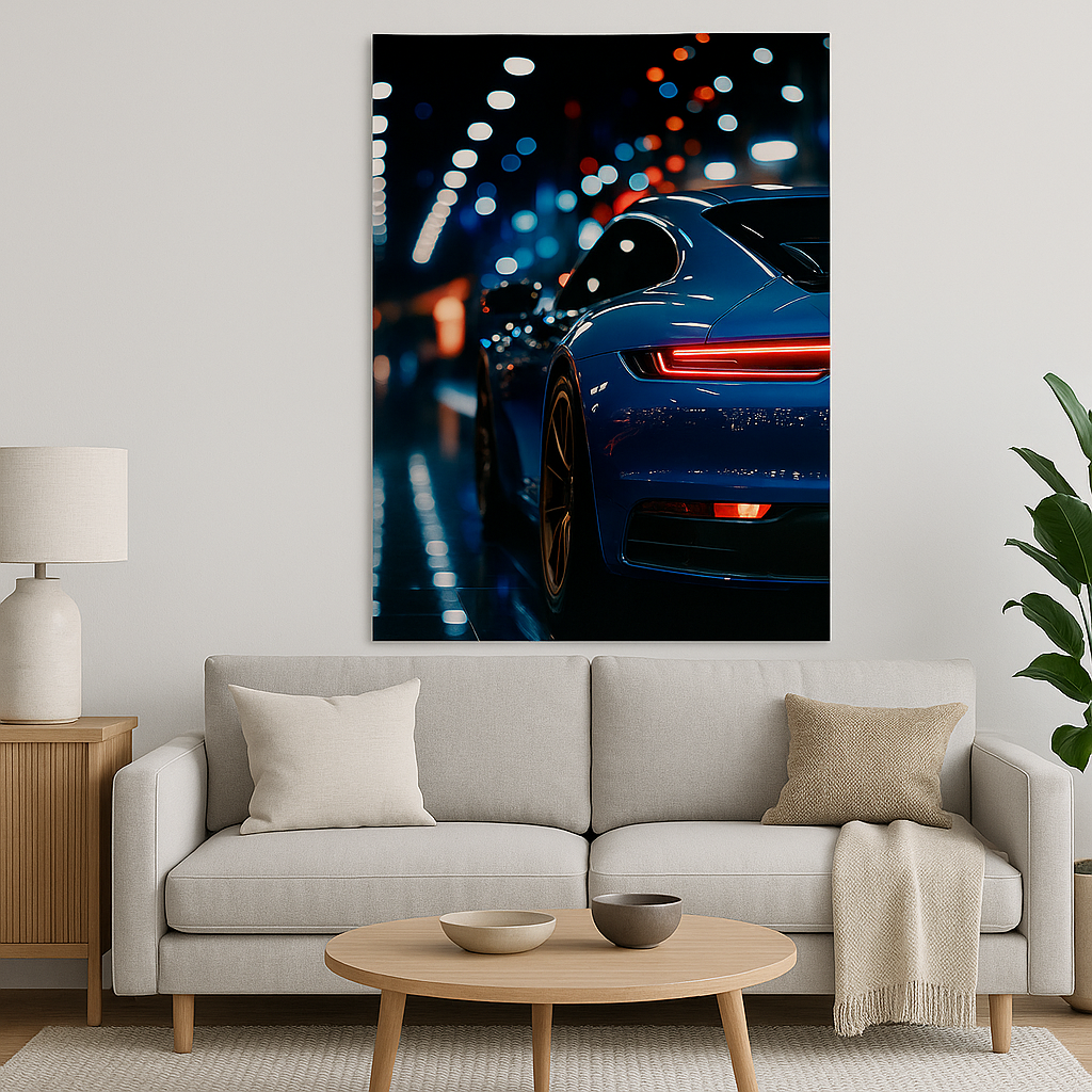 Porsche Neon Car Poster