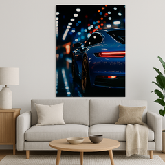 Porsche Neon Car Poster