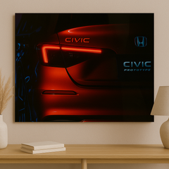 Honda Civic Neon Car Poster