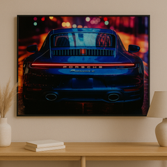 Porsche Neon Car Poster