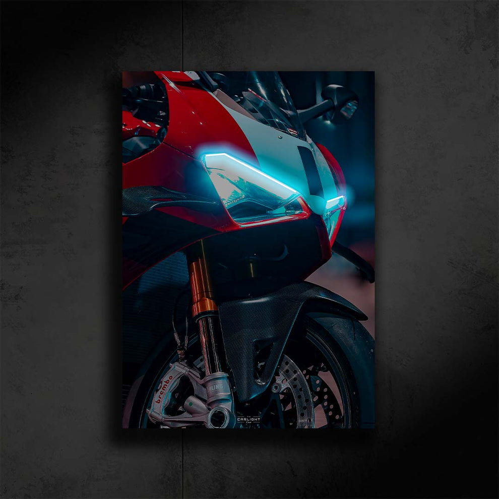 Poster NEON Ducati Panigale V4 (LED ice blue) - First Edition