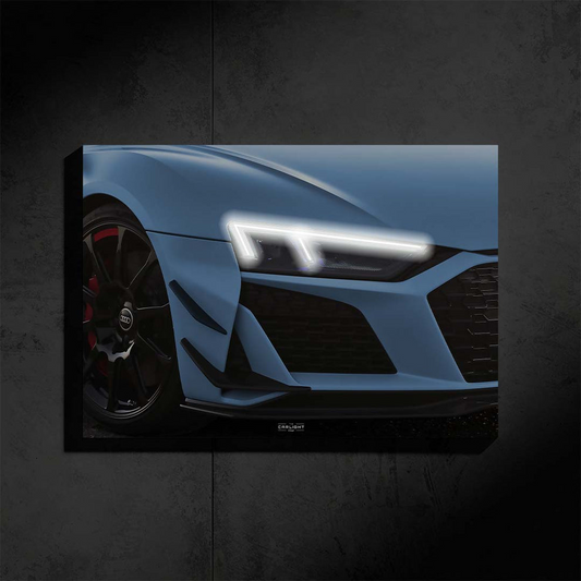 Audi R8 V10 GT FINAL NEON Poster (White LED) - First Edition