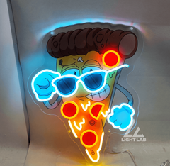 Cool Cartoon Pizza Custom LED Neon Sign – UV Printed Wall Decor for Home, Café, or Restaurant second image