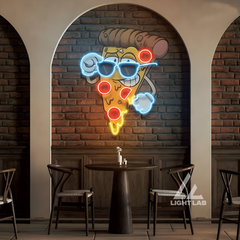 Cool Cartoon Pizza Custom LED Neon Sign – UV Printed Wall Decor for Home, Café, or Restaurant
