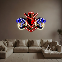 Cowboy Neon Sign – UV Printed LED Neon Light for Western or Rustic Decor