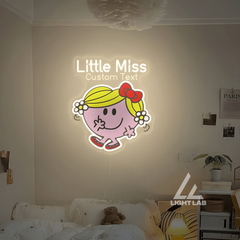 Custom Little Miss Neon Sign – Cartoon LED Neon Light for Kids Room Decor | UV Printed on Acrylic