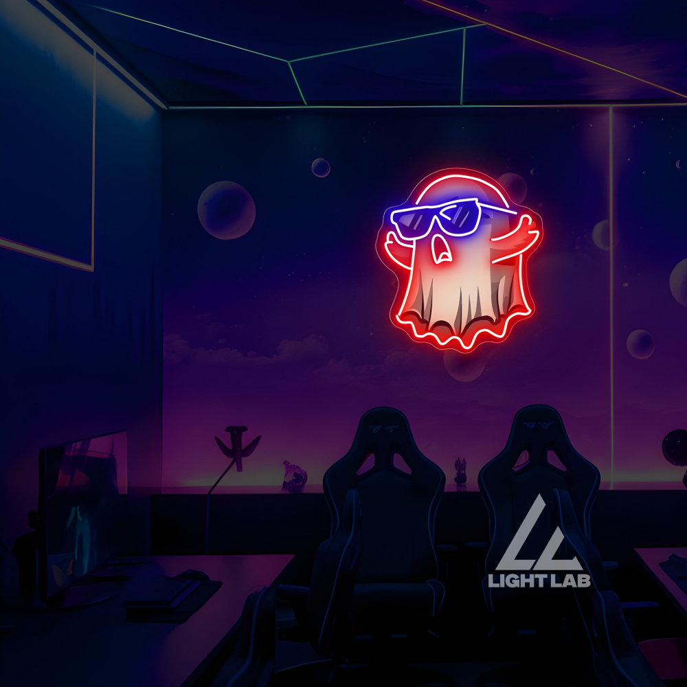 Ghostly Glow Neon Sign | Trendy Ghost UV Neon Sign UV Neon