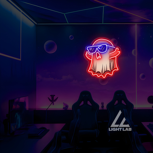Ghostly Glow Neon Sign | Trendy Ghost UV Neon Sign UV Neon