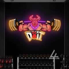 Barbell Neon Sign – LED Gym Wall Decor for Home or Game Room second image