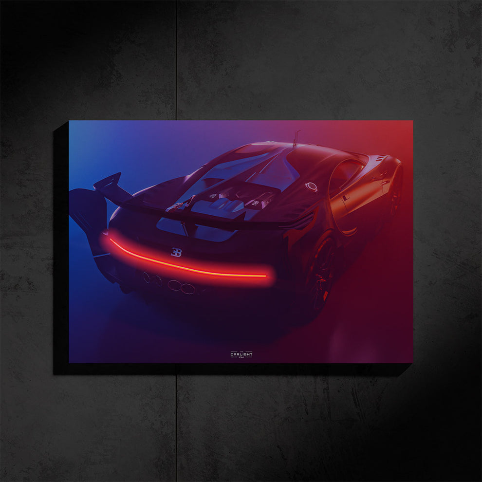 Poster NEON Bugatti CHIRON VGT (red LED) - Première Edition
