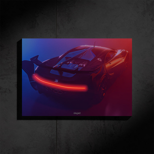 Poster NEON Bugatti CHIRON VGT (red LED) - Première Edition