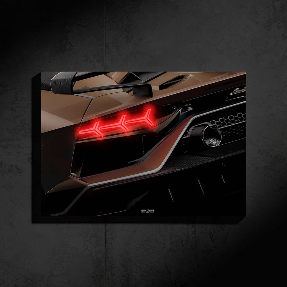 Lamborghini Aventador SVJ NEON Poster (Red LED) - Fan Edition