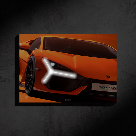 Lamborghini REVUELTO NEON Poster (white LED) - Première Edition
