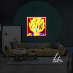 Super Saiyan Goku Neon Sign – UV Printed Anime LED Neon Light for Room or Bar Decor