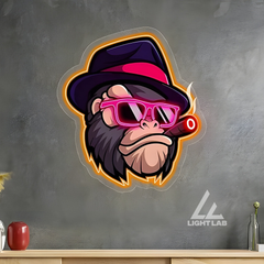 Too Cool Monkey Neon Sign – UV Printed LED Wall Decor for Kids Room or Playroom