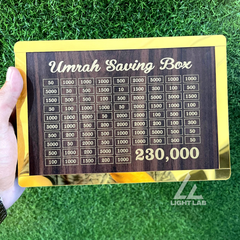 Umrah Saving Box | Islamic Wooden Money Box for Goal Setting by Light Lab second image