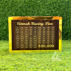 Umrah Saving Box | Islamic Wooden Money Box for Goal Setting by Light Lab