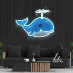 Whale Neon Sign – LED Wall Decor for Home, Bar, or Restaurant | Ocean-Inspired Neon Light