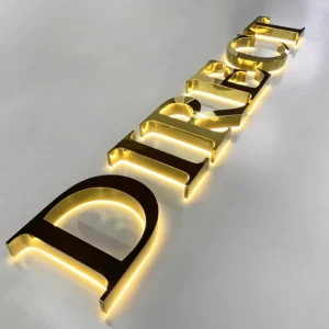 3D backlit metal letters